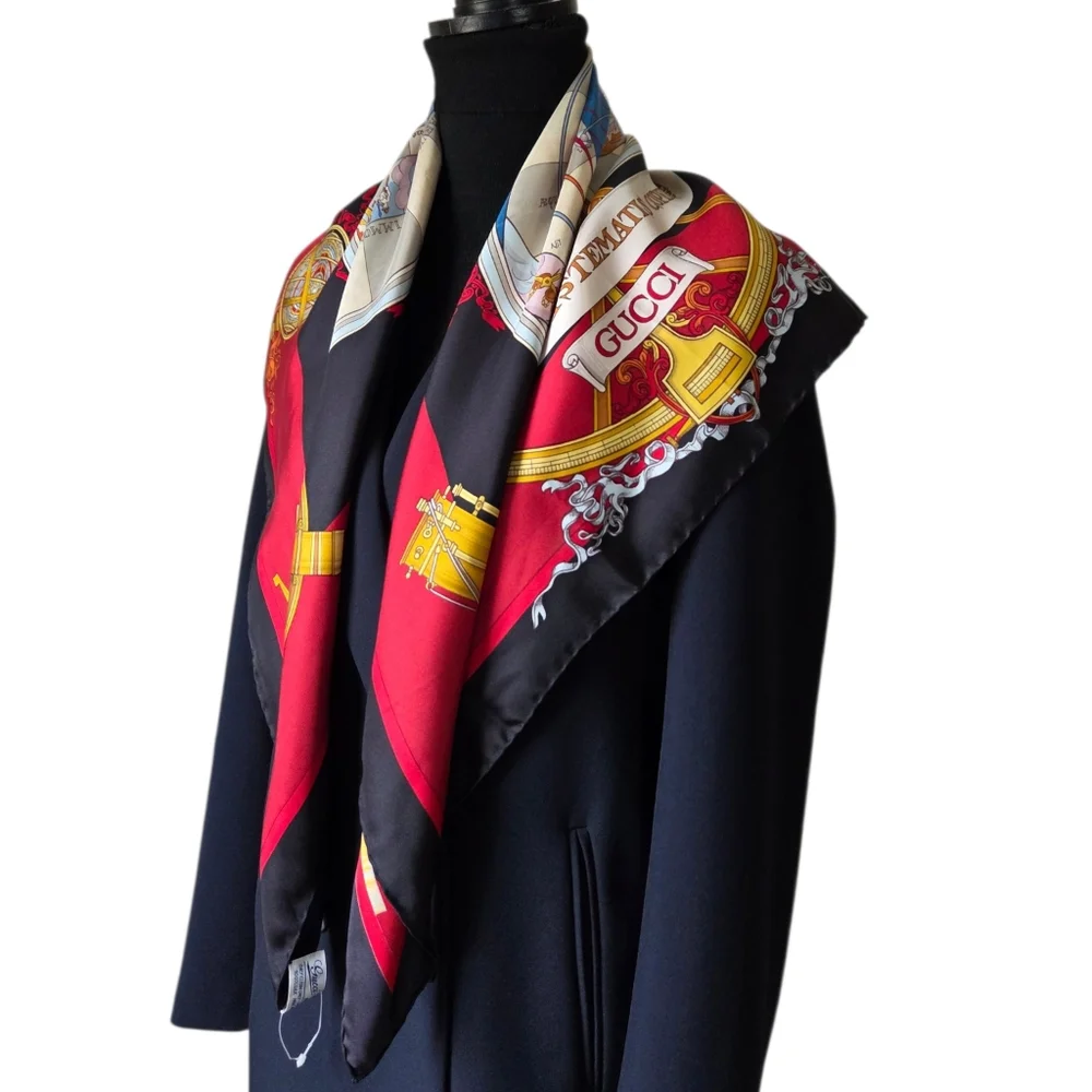 Gucci Vintage Zodiac Silk Scarf Carré 34" Astrology Made in Italy - Picture 5 of 16
